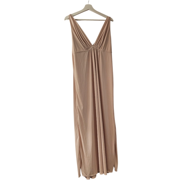 NATORI Aphrodite Slip Dress Blush Pink Beige sz L Women's - Picture 5 of 8
